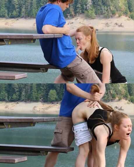 Amateur couple blowjob public outdoors pornktub sex creampie HD
