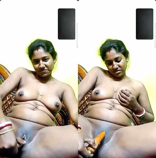 Amateur village horny bhabi big boob fingering with carrot